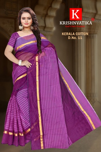 Krishnvatika Kerala Cotton Saree Catalog wholesaler