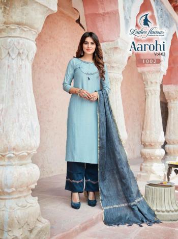 Ladies Flavour Aarohi vol 2 Kurtis with palazzo and Dupatta