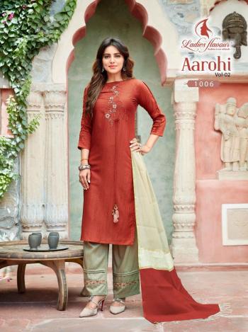 Ladies Flavour Aarohi vol 2 Kurtis with palazzo and Dupatta