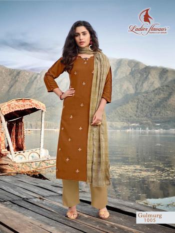 Ladies Flavour Gulmurg kurtis with palazzo and Dupatta wholesaler