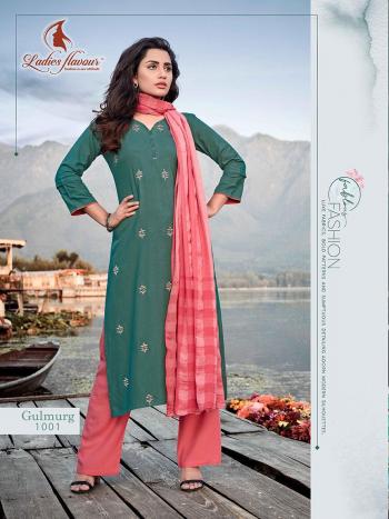 Ladies Flavour Gulmurg kurtis with palazzo and Dupatta wholesaler