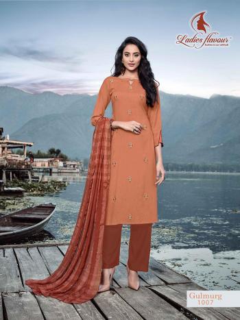 Ladies Flavour Gulmurg kurtis with palazzo and Dupatta wholesaler