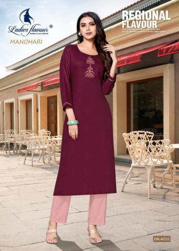 Ladies Flavour Manohari Rayon kurtis wholesaler