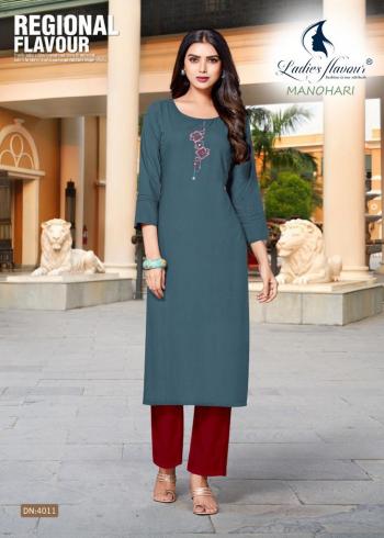 Ladies Flavour Manohari Rayon kurtis wholesaler