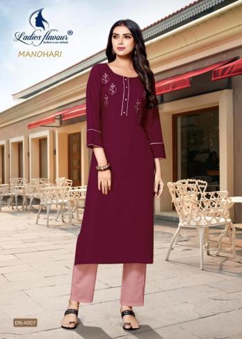 Ladies Flavour Manohari Rayon kurtis wholesaler