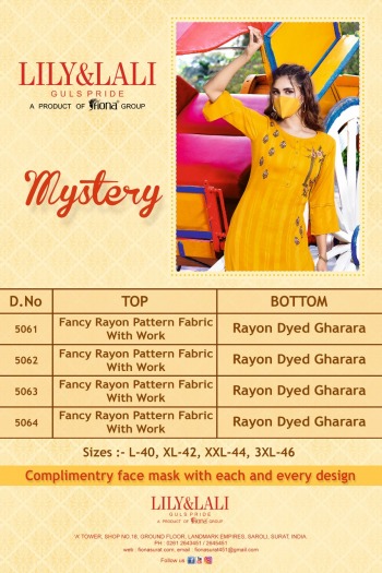 Lily and lali Mystery Rayon kurtis with palazzo catalog