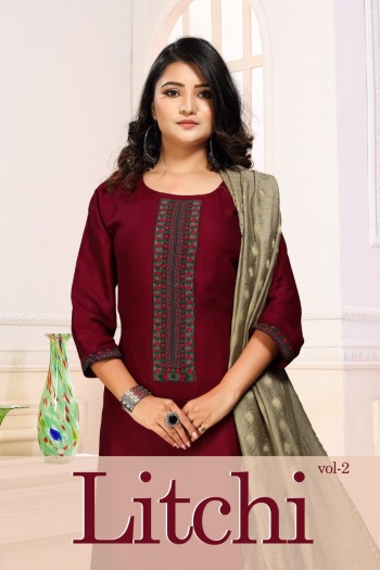 Litchi vol 2 kurtis with Patiyala and dupatta