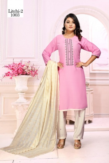 Litchi vol 2 kurtis with Patiyala and dupatta