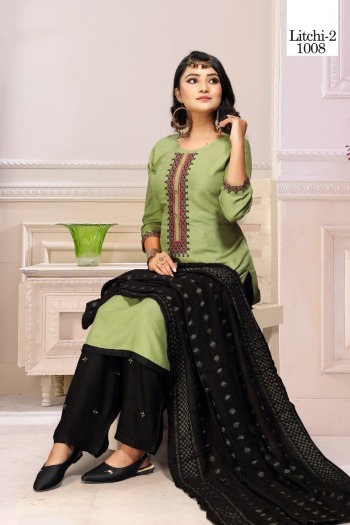 Litchi vol 2 kurtis with Patiyala and dupatta