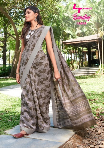 LT Fashion Bandhej Soft Cotton Saree catalog wholesaler