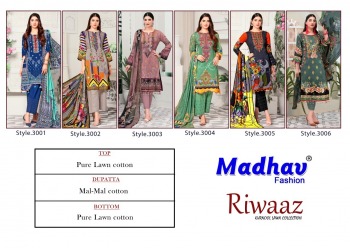 Madhav-Fashion-Riwaaz-Lawn-Cotton-pakistani-Dress-Material-catalog-6