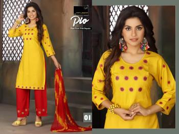 Manjeera Pio Rayon kurtis with palazzo wholesaler