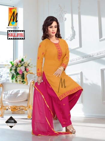 Master Selfie Rayon Kurtis with patiyala and Dupatta