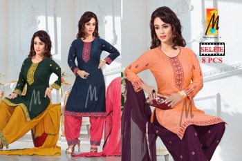 Master Selfie Rayon Kurtis with patiyala and Dupatta