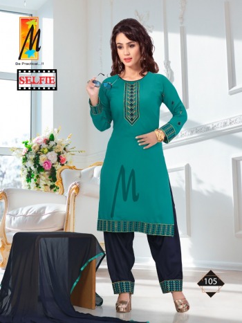 Master Selfie Rayon Kurtis with patiyala and Dupatta