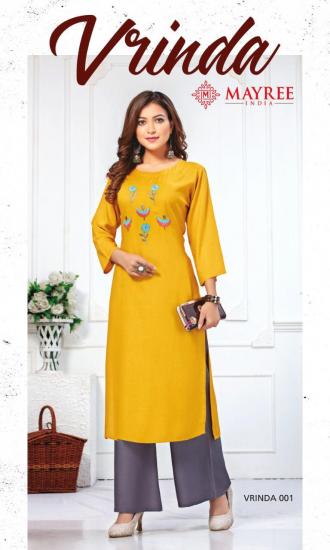 Mayree India Vrinda Rayon Kurtis with palazzo wholesaler