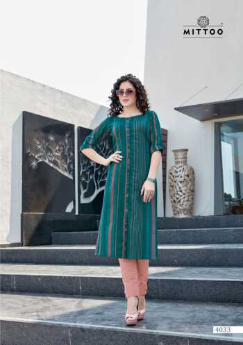 Mittoo Mohini nx Rayon kurtis with pant wholesale price