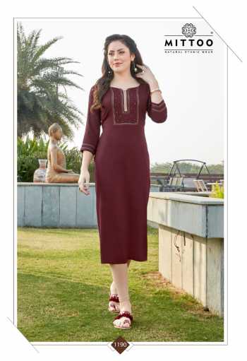 Mittoo palak vol 21 Rayon Daily wear Kurtis wholesaler