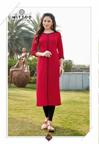 Mittoo palak vol 21 Rayon Daily wear Kurtis wholesaler