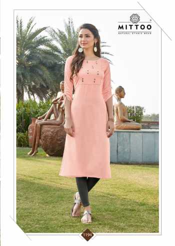 Mittoo palak vol 21 Rayon Daily wear Kurtis wholesaler