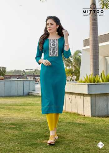 Mittoo palak vol 21 Rayon Daily wear Kurtis wholesaler