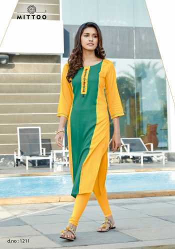 Mittoo Palak vol 23 Rayon daily wear kurtis wholesaler