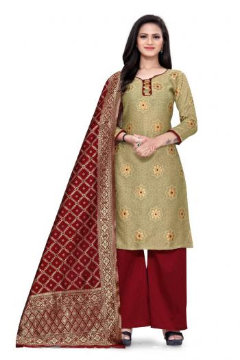 Non Catalog Banarasi Jacquard Dress material catalog wholesaler