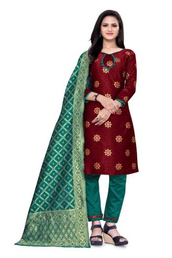 Non Catalog Banarasi Jacquard Dress material catalog wholesaler