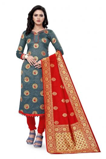 Non Catalog Banarasi Jacquard Dress material catalog wholesaler