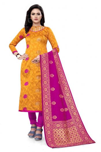 Non Catalog Banarasi Jacquard Dress material catalog wholesaler