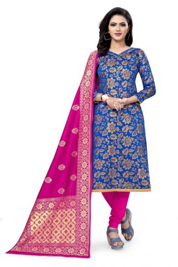 Non Catalog Banarasi Jacquard Dress material catalog wholesaler