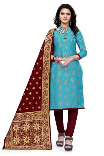 Non Catalog Banarasi Jacquard Dress material catalog wholesaler