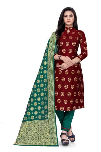 Non Catalog Banarasi Jacquard Dress material catalog wholesaler