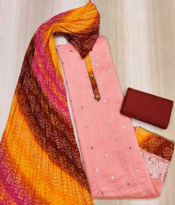 Non catalog Maslin cotton Ethnic Bandhej Suits wholesaler