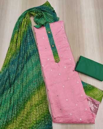 Non catalog Maslin cotton Ethnic Bandhej Suits wholesaler