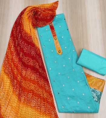 Non catalog Maslin cotton Ethnic Bandhej Suits wholesaler