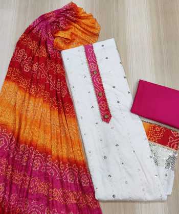 Non catalog Maslin cotton Ethnic Bandhej Suits wholesaler