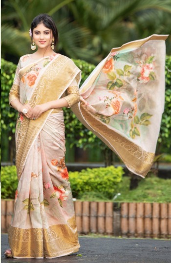 Organza Digital print Saree buy wholesale price