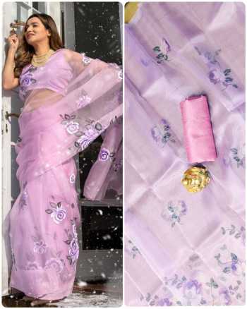 Organza Digital Print trendy Saree buy wholesale Price