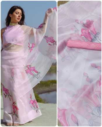 Organza Digital Print trendy Saree buy wholesale Price