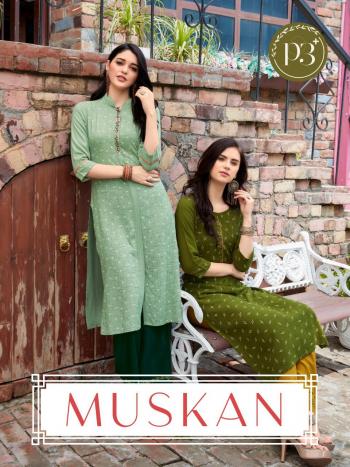 P3 Muskan Rayon Kurtis with palazzo catalog Wholesaler