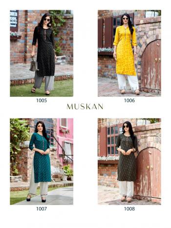 P3 Muskan Rayon Kurtis with palazzo catalog Wholesaler