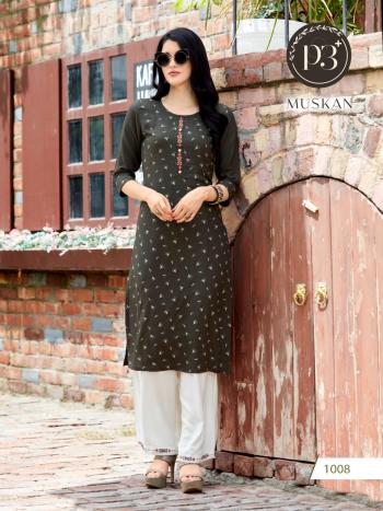 P3 Muskan Rayon Kurtis with palazzo catalog Wholesaler