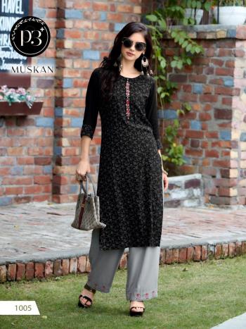 P3 Muskan Rayon Kurtis with palazzo catalog Wholesaler