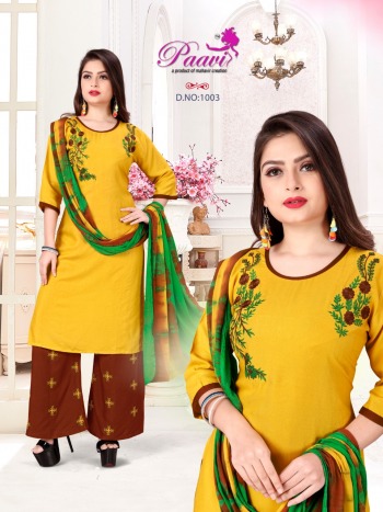 Paavi Paavni Rayon kurtis with palazzo and Dupatta