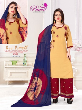 Paavi Paavni Rayon kurtis with palazzo and Dupatta