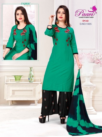 Paavi Paavni Rayon kurtis with palazzo and Dupatta