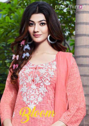 Pink mirror Bloom Viscose kurtis with Pant and Dupatta wholesaler