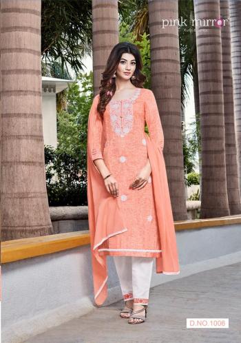 Pink mirror Bloom Viscose kurtis with Pant and Dupatta wholesaler