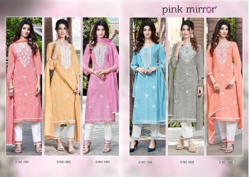 Pink mirror Bloom Viscose kurtis with Pant and Dupatta wholesaler